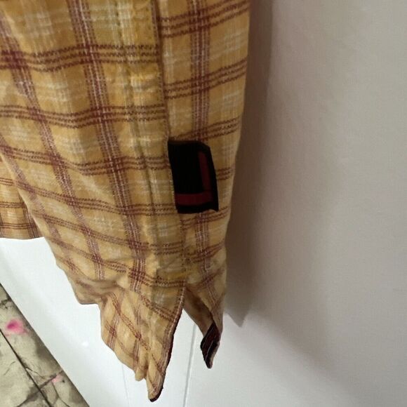 Fubu Shirt Mens 2XL Yellow Plaid Short Sleeve Button-Up Collared Tee Cotton Logo - Picture 6 of 8